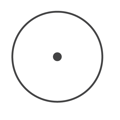 A lone dot in a circle representing how people with hearing loss feel isolated