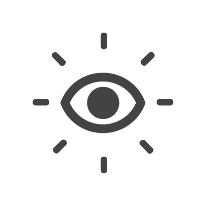 A eye representing getting their attention when communicating with someone with a hearing loss