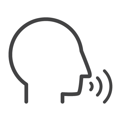 Someone speaking representing speaking clearly when communicating with someone with a hearing loss