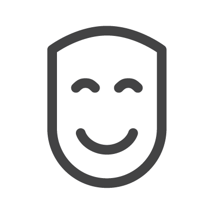 A smiling face representing using visual cues when communicating with someone with a hearing loss