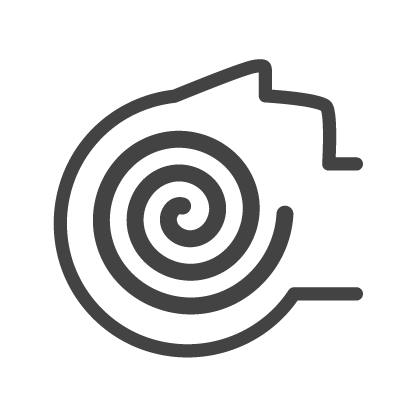 A spiral inside of a head lying down representing positional vertigo