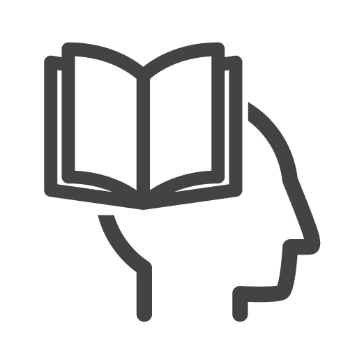 A book on a head representing learning how to care for your hearing aid
